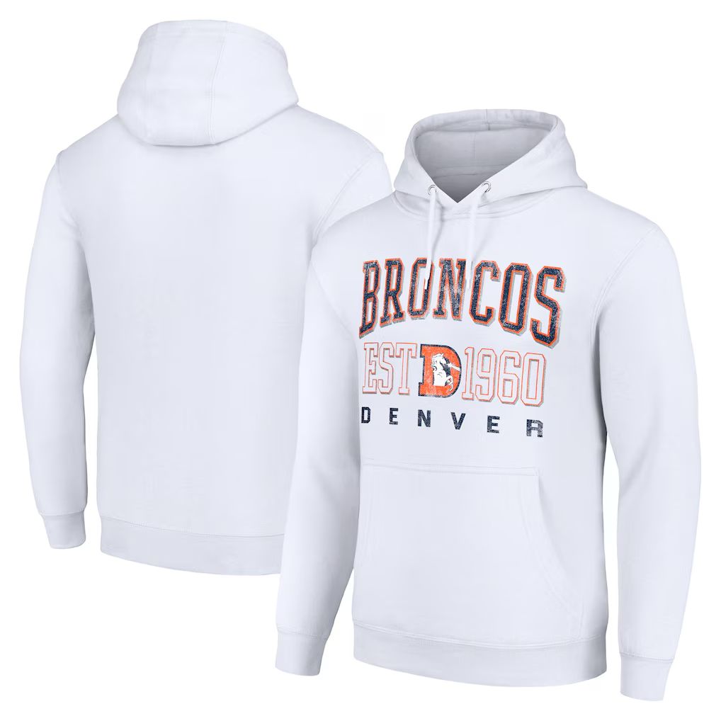 Men 2026 NFL Denver Broncos White Hoodie hooded style 04